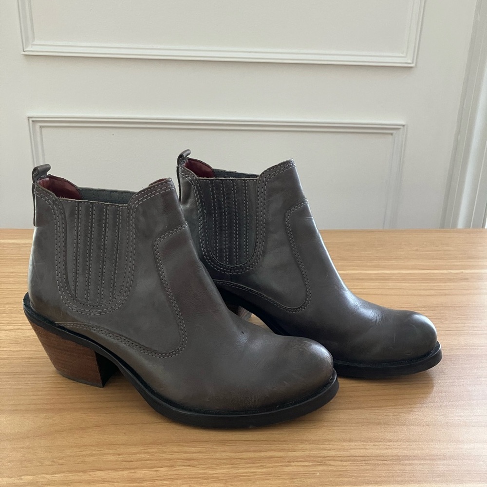 Luxury Rebel Brandon Women’s Grey Leather Ankle Boots - Size EU 37 | US 6/6.5